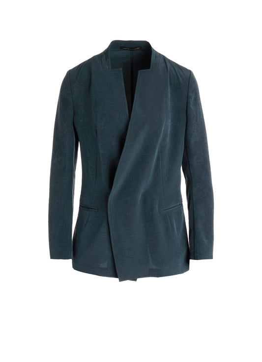 TA/PE CREPE DE CHINE STAND COLLAR JACKET