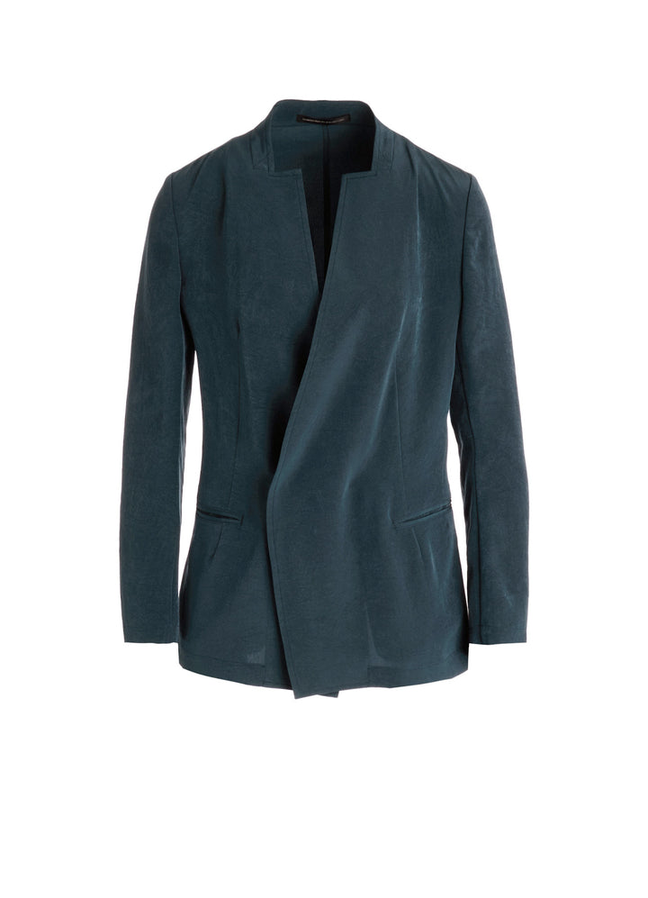 TA/PE CREPE DE CHINE STAND COLLAR JACKET