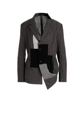 STRIPE PATCHWORK SIDE DROP JACKET