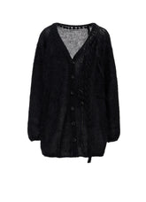 OVERSIZED MOHAIR BLEND V-NECK CARDIGAN