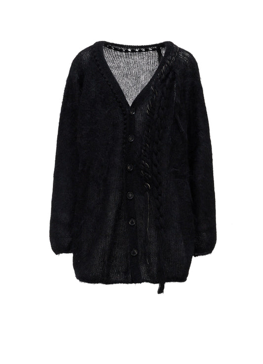 OVERSIZED MOHAIR BLEND V-NECK CARDIGAN
