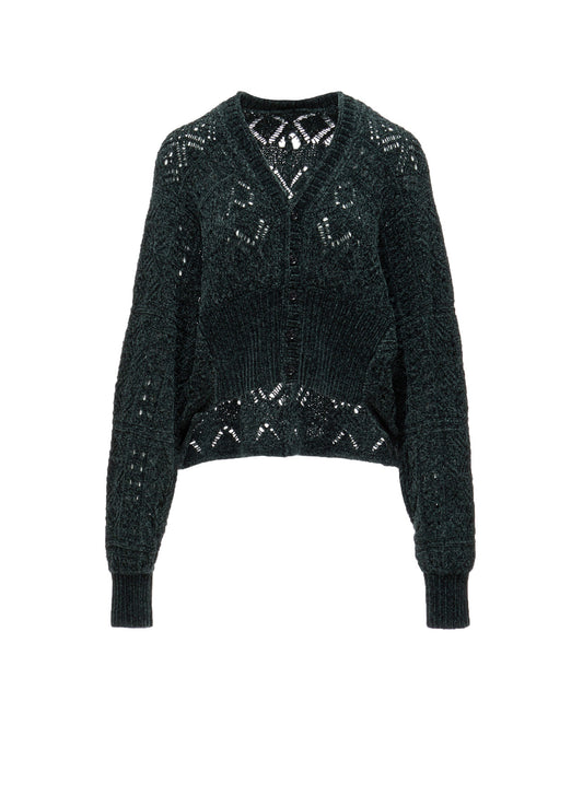 CHENILLE OPENWORK CARDIGAN
