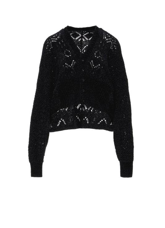CHENILLE OPENWORK CARDIGAN