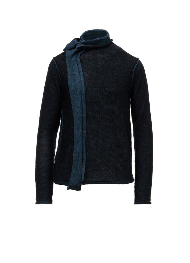 JERSEY PLATING HIGH NECK PULLOVER