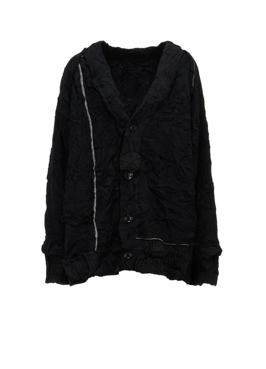MILLED JERSEY V NECK CARDIGAN