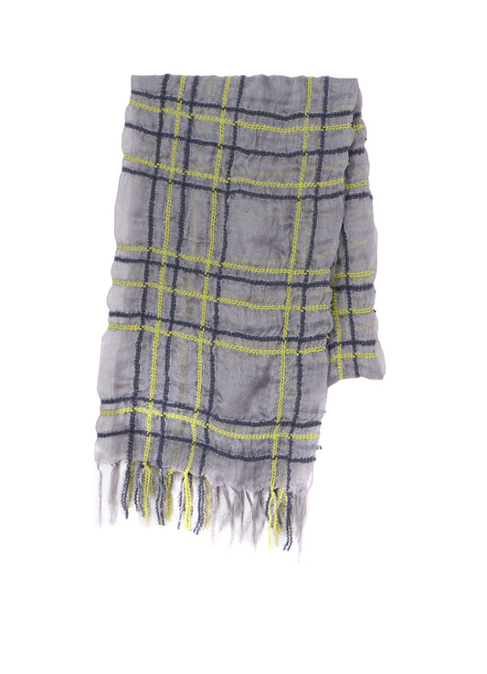 WOOL/SILK PLAID SCARF