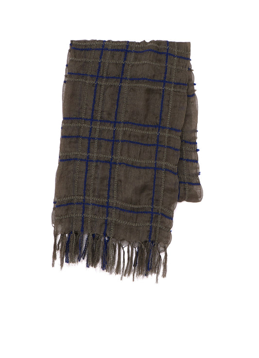 WOOL/SILK PLAID SCARF