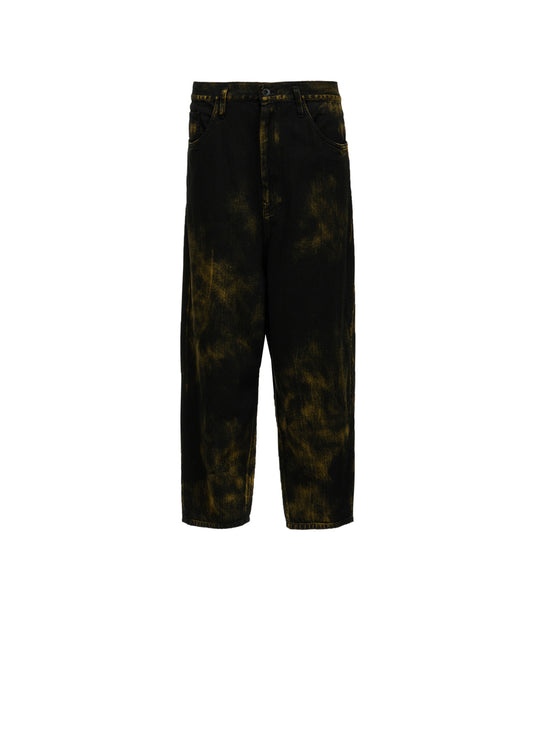 8OZ DENIM BLEACHED OVERDYE DUSSET DROP PANTS