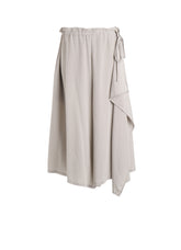 TA/PE CREPE DE CHINE SLIT GATHER PANTS