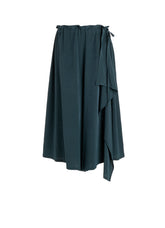 TA/PE CREPE DE CHINE SLIT GATHER PANTS