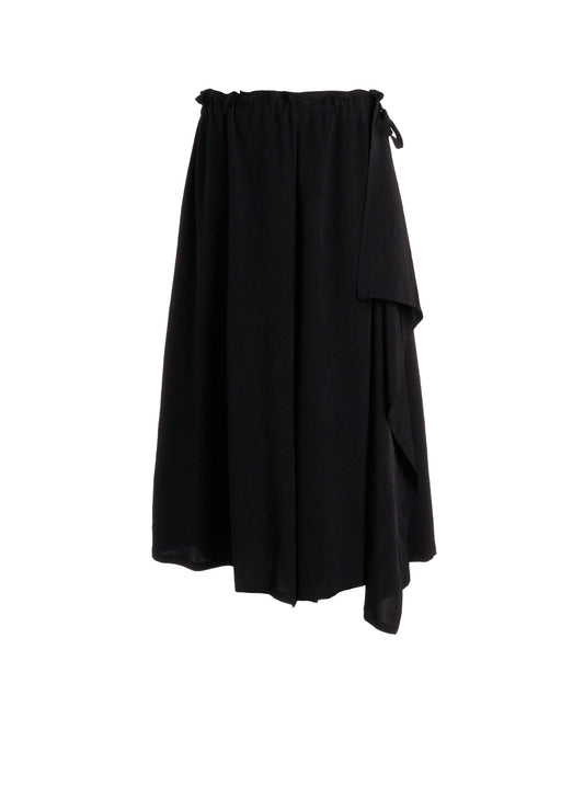 TA/PE CREPE DE CHINE SLIT GATHER PANTS