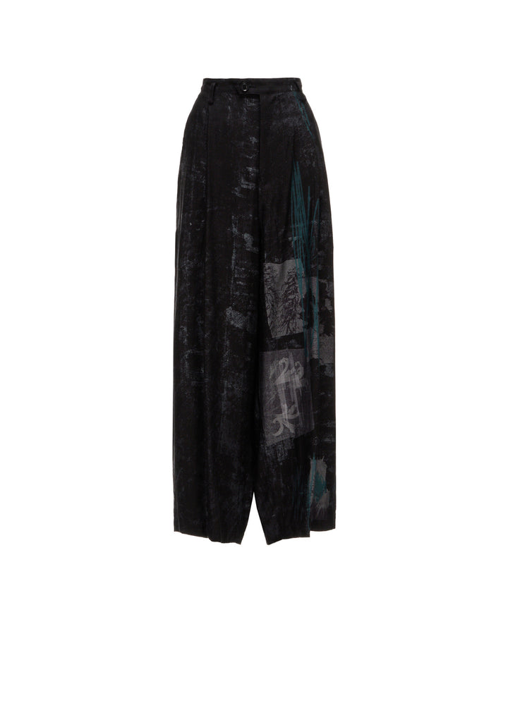 CUPRO DUNGAREE TWILL TUCK LOOSE WIDE PANTS
