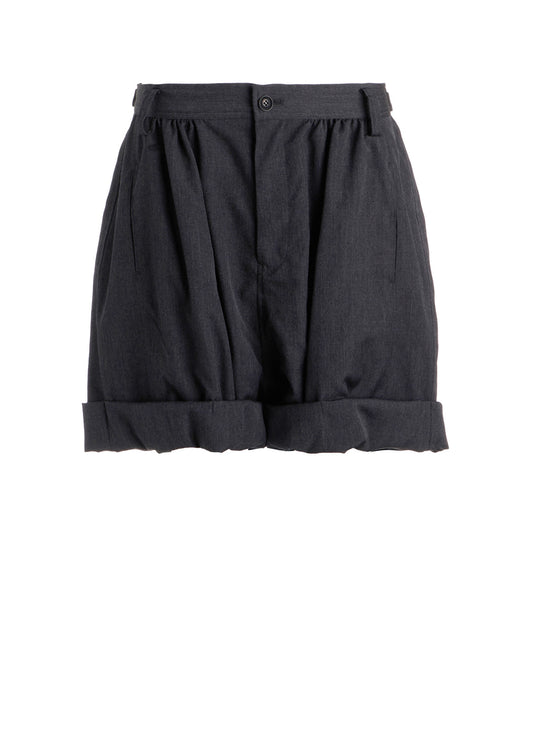 WOOL GABARDINE BALLOON SHORT PANTS
