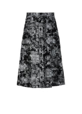 MOHAIR FADED PLAID JACQUARD A-LINE SKIRT