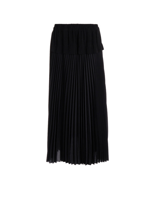 POLYESTER CREPE DE CHINE PLEATED SKIRT