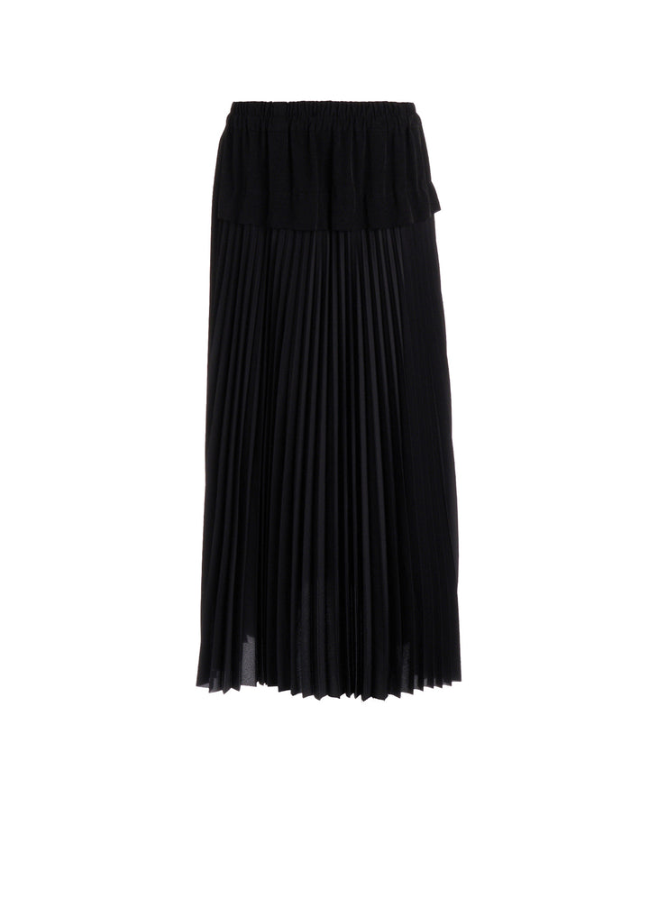 POLYESTER CREPE DE CHINE PLEATED SKIRT