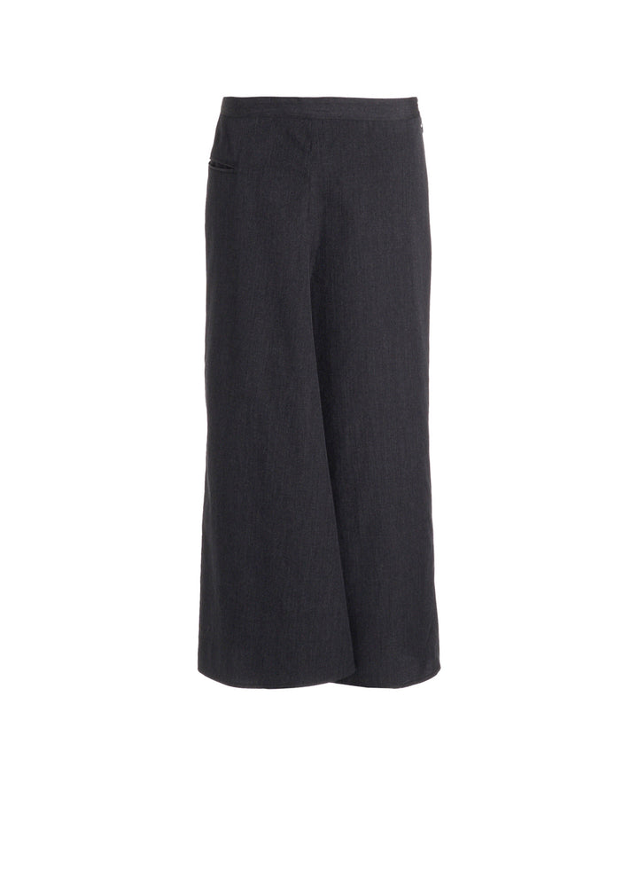 WOOL GABARDINE SEMI FLARE LONG SKIRT