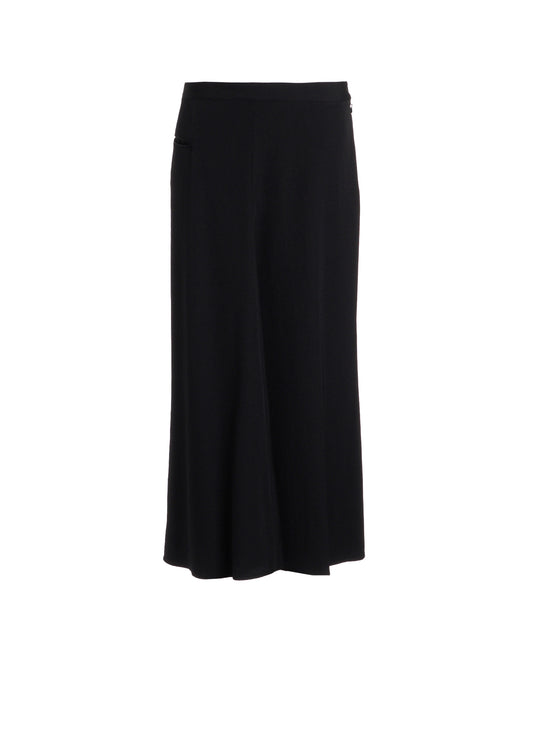 WOOL GABARDINE SEMI FLARE LONG SKIRT