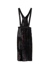 CUPRO DUNGAREE TWILL SHOULDER STRAP GATHERED SKIRT