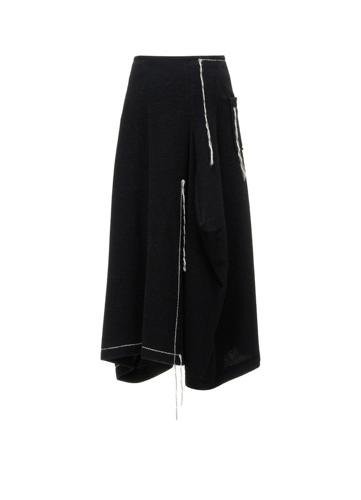 LIGHT SHAGGY BIG STITCH FLARE SKIRT