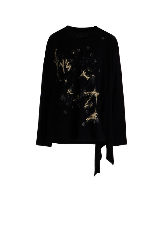 30/- JERSEY Y'S LOGO PRINT SIDE SLIT LONG SLEEVE T-SHIRTS
