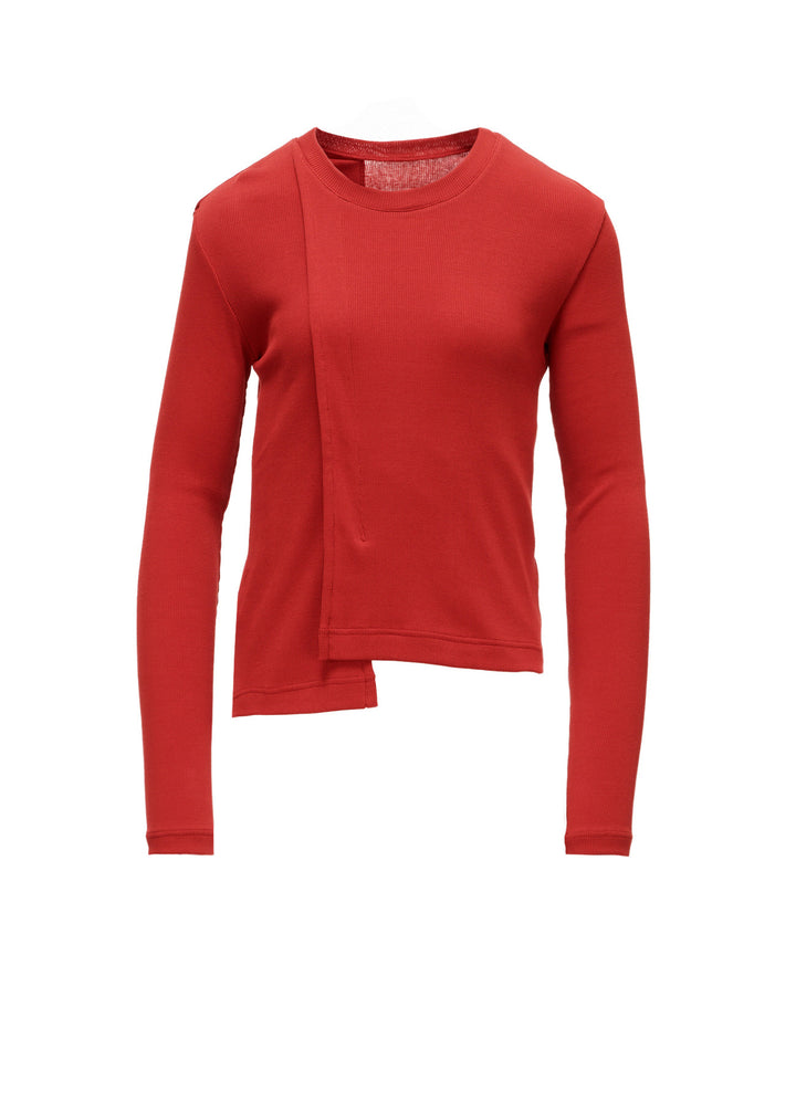 RIB PANEL LONG SLEEVE T-SHIRT