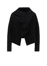 RIB PANEL SHORT L/S DRAPE CARDIGAN