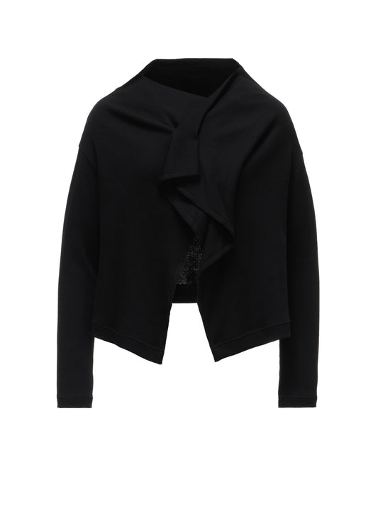 RIB PANEL SHORT L/S DRAPE CARDIGAN
