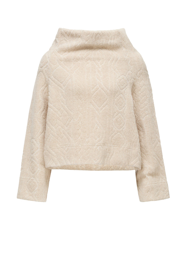 CABLE PILE JACQUARD MID LENGTH RAGLAN T-SHIRTS