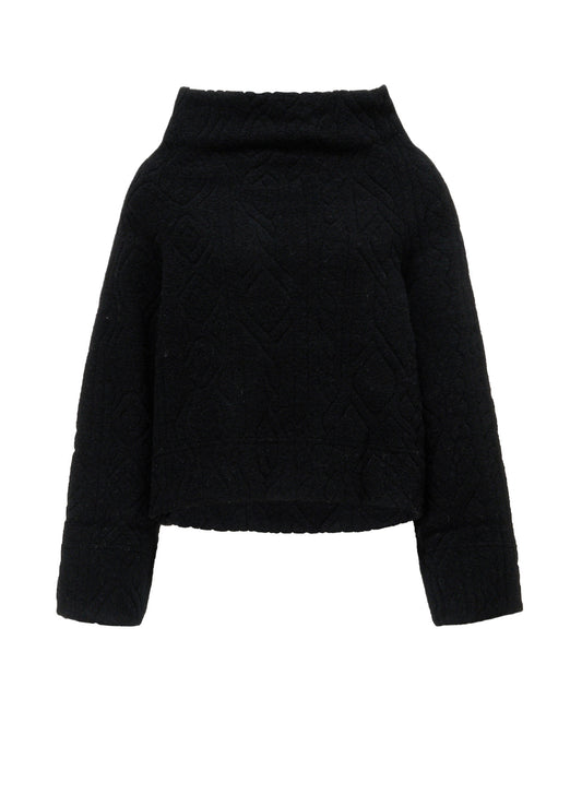 CABLE PILE JACQUARD MID LENGTH RAGLAN T-SHIRTS