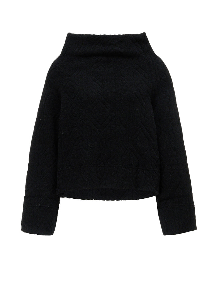CABLE PILE JACQUARD MID LENGTH RAGLAN T-SHIRTS