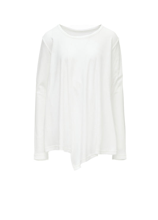COTTON JACQUARD FLARE LONG SLEEVE T-SHIRT