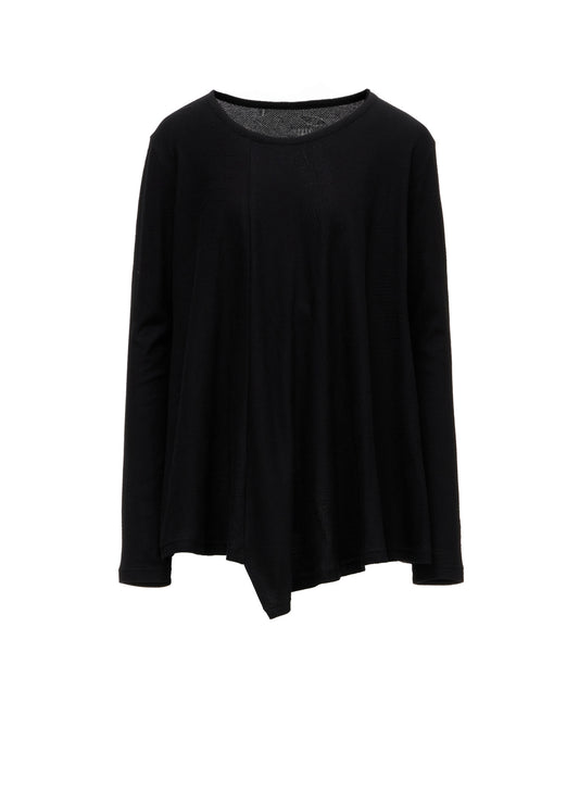 COTTON JACQUARD FLARE LONG SLEEVE T-SHIRT