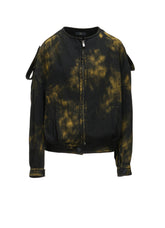8OZ DENIM BLEACHED OVERDYE COLLAR LESS BLOUSON