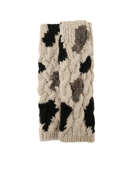 ANIMAL PATTERN HAND-KNIT ARM WARMER