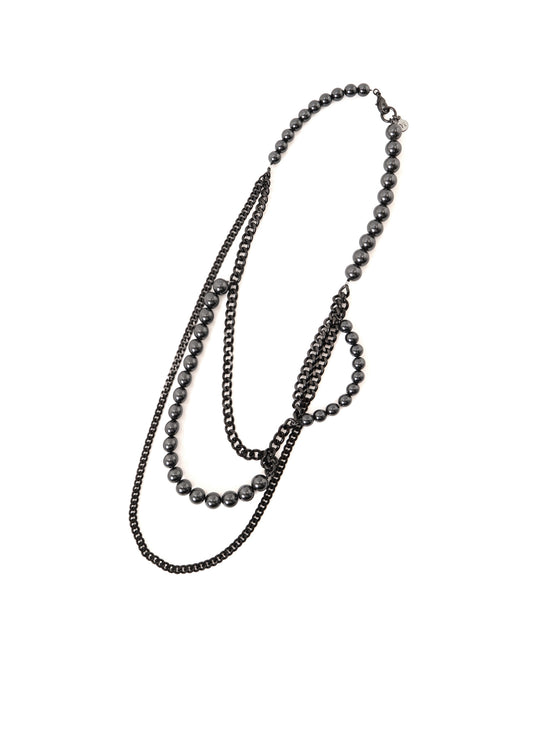 PEARL AND CHAIN NECKLACE