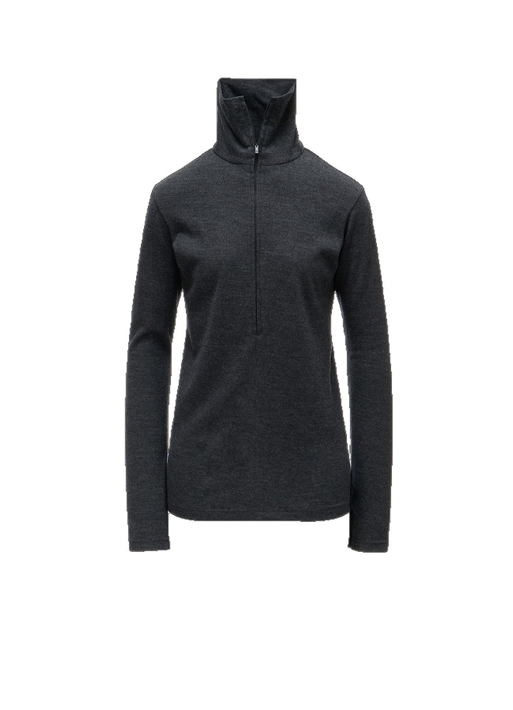 WOOL MILLED WASHABLE JERSEY HIGH NECK PULLOVER