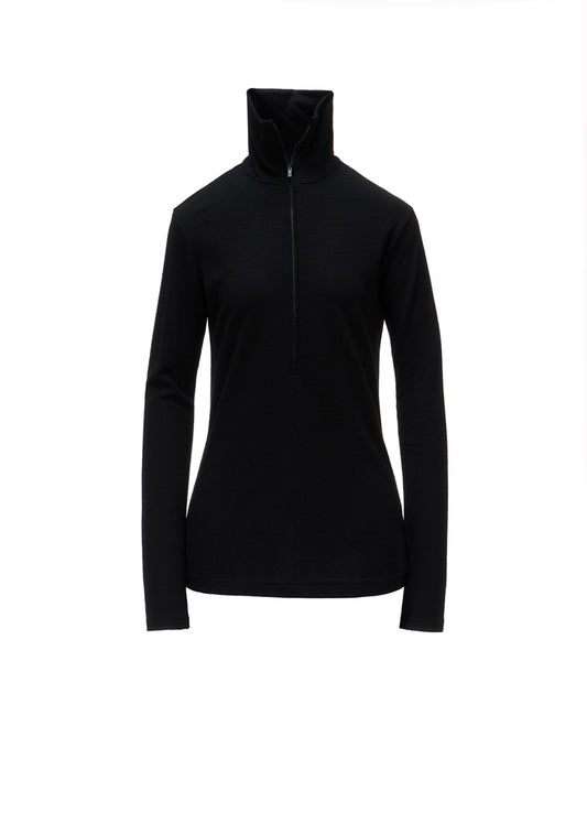 WOOL MILLED WASHABLE JERSEY HIGH NECK PULLOVER