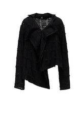 PLAID TWEED DRAPE BLOUSE