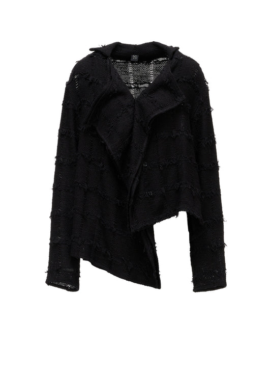 PLAID TWEED DRAPE BLOUSE