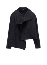 WOOL GABARDINE DRAPE BLOUSE