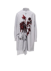 "I WANT TO SEE" STAND COLLAR ASYMMETRIC BLOUSE