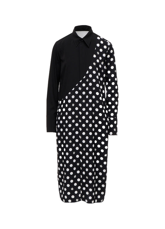 DOT FLOWER PRINT PANEL BLOUSE
