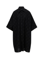 PLAID JACQUARD OVERSIZED BLOUSE