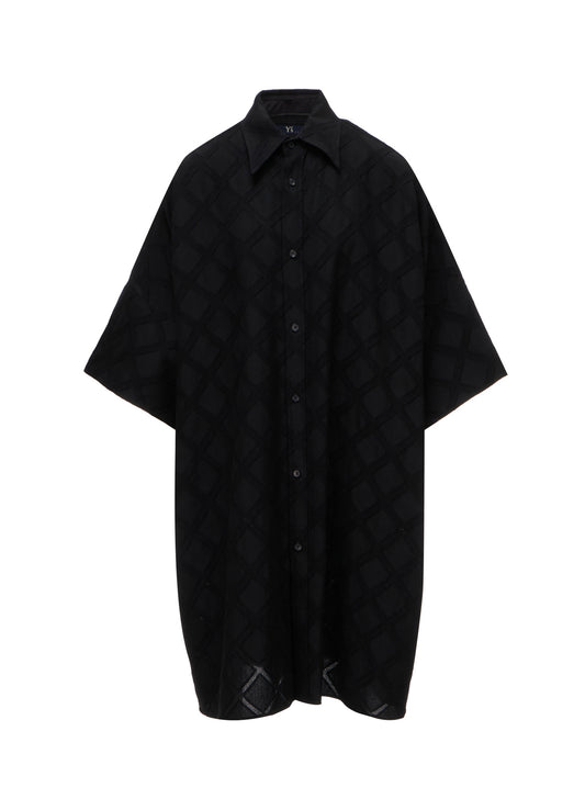 PLAID JACQUARD OVERSIZED BLOUSE