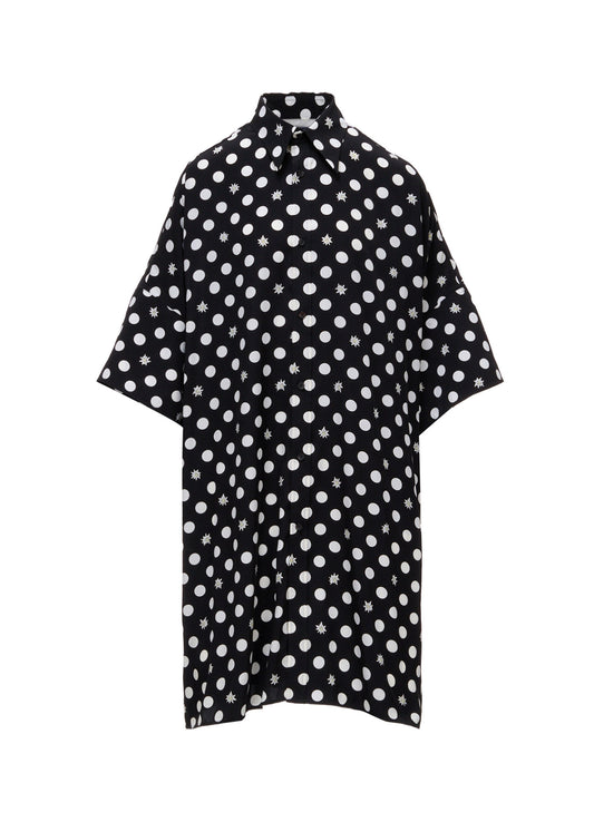 DOT FLOWER PRINT OVERSIZED BLOUSE