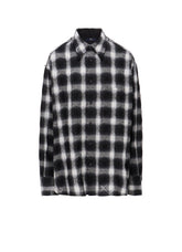 PLAID JACQUARD STAND COLLAR SHIRT