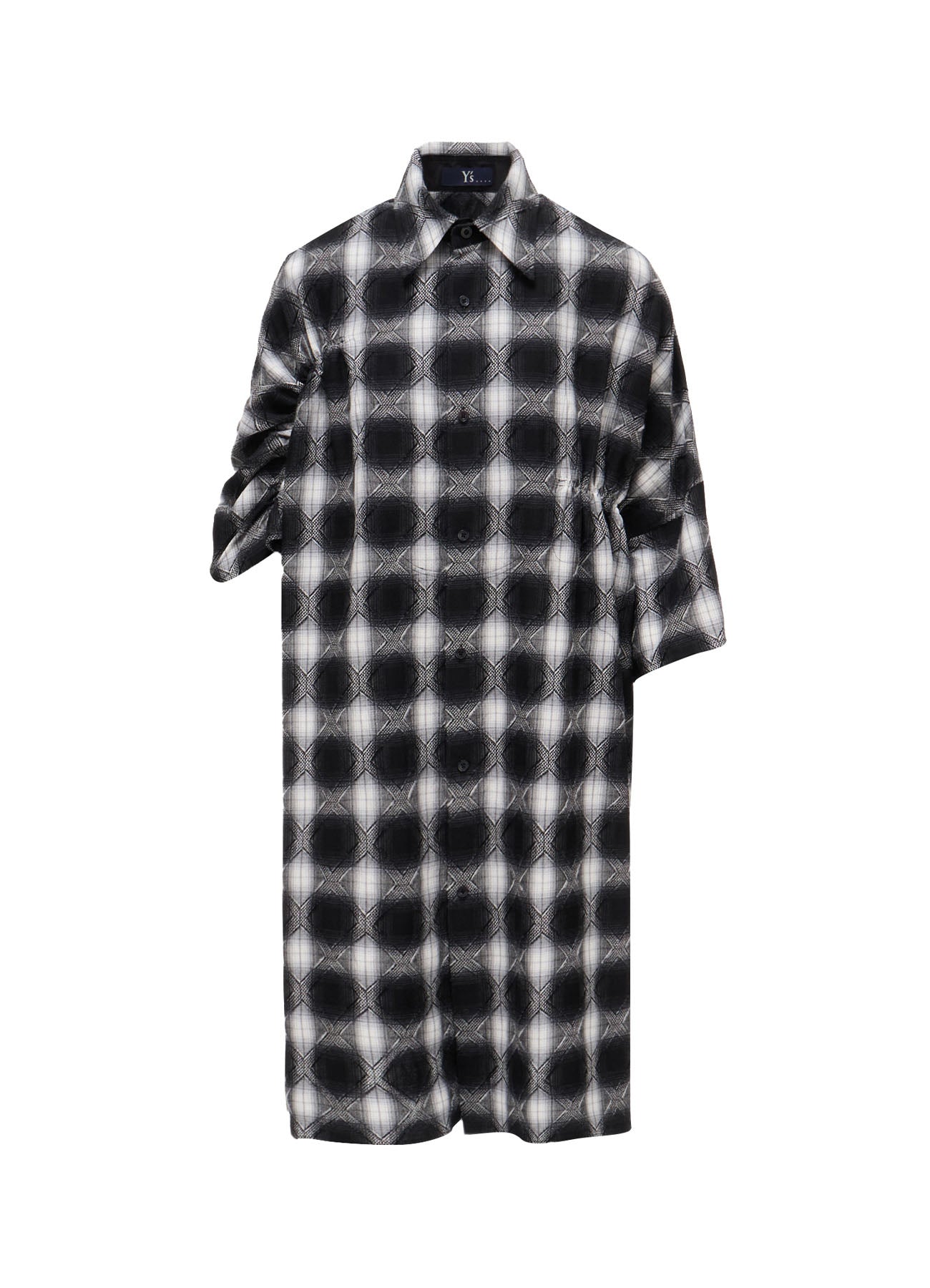 Y's ワイズ 美品 DEFORMATION CHECK BLOUSE 2 PLAID JACQUARD GATHERED OVERSIZED BLOUSE – THE SHOP YOHJI YAMAMOTO