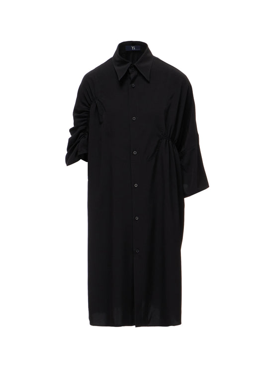 TA/PE SUPER VIYON TUSSER GATHERED OVERSIZED BLOUSE