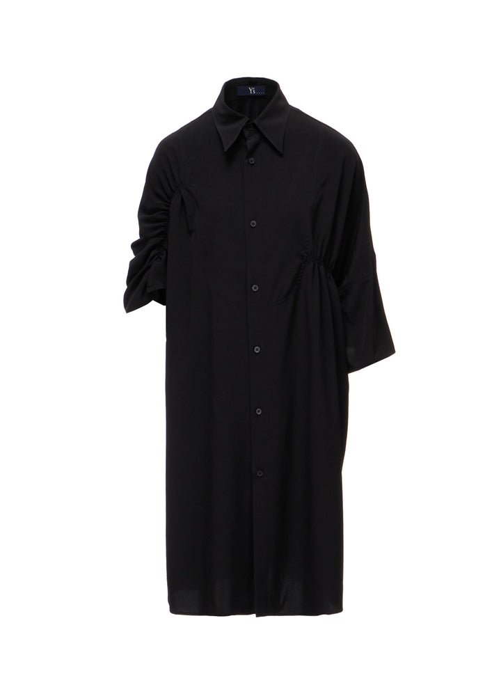 TA/PE SUPER VIYON TUSSER GATHERED OVERSIZED BLOUSE